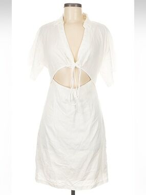 Vero Moda White Cut Out Tie Waist Mini Dress Size M